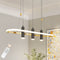 Modern Black & Gold 4-Light Dimmable LED Pendant Chandelier