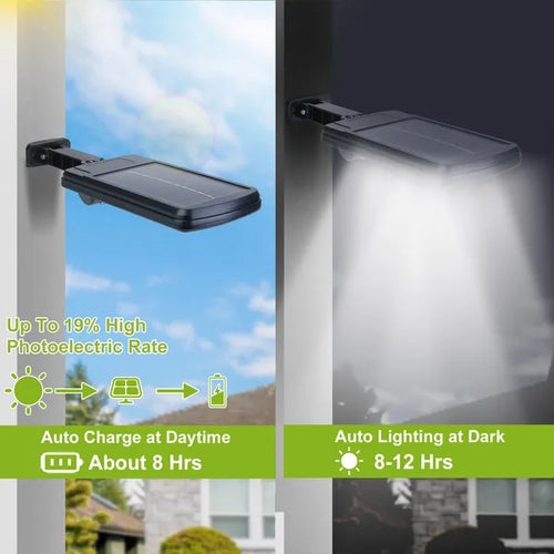 Solar LED Outdoor Wall Light with Motion Sensor & Remote Control