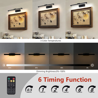 Rechargeable Battery Operated Wall Sconce with Remote – Dimmable 3CCT LED Picture Light