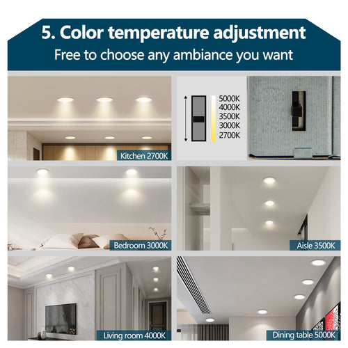 12-Pack 6-Inch Ultra-Thin Dimmable LED Recessed Ceiling Lights