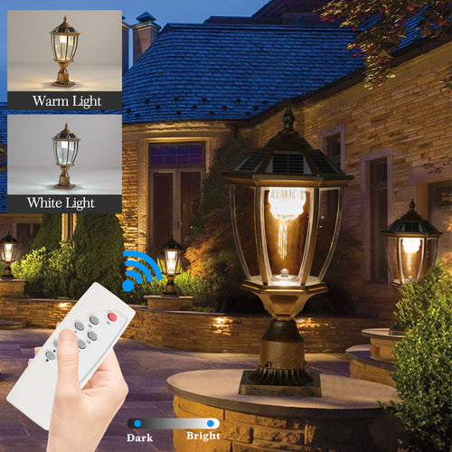 Vintage Gold Solar LED Outdoor Lantern