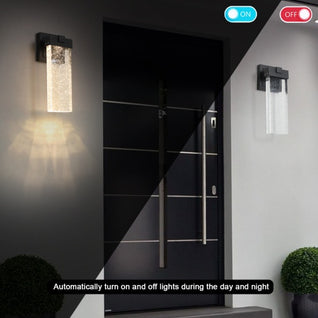 Outdoor Waterproof Crystal LED Wall Light, 2-Pack | Dusk-to-Dawn