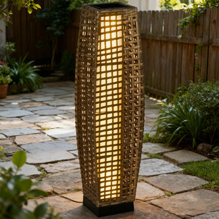 Waterproof Solar Rattan Floor Lamp