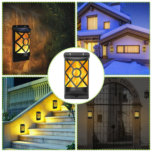 Solar Dancing Flame LED Stake Lights – 96 LEDs, IP65 Waterproof