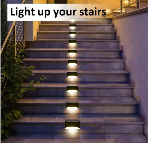 8-Pack Solar LED Deck Lights – Warm White Waterproof Step Lights