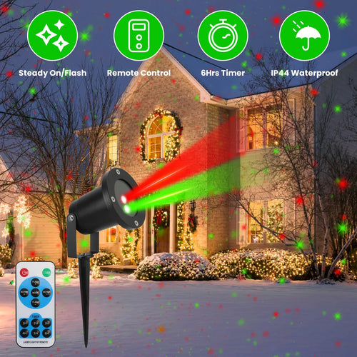 Red & Green Outdoor Laser Projector Light with Remote