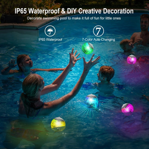 2-Pack Solar Floating RGB Pool Lights – 7-Color Changing Waterproof LED Lights