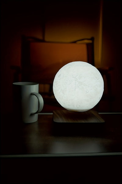 3D Magnetic Levitating Moon Lamp with LED Light – Rotating Floating Night Light