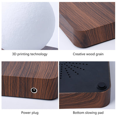 3D Magnetic Levitating Moon Lamp with LED Light – Rotating Floating Night Light