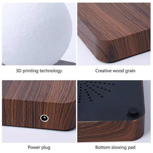 3D Magnetic Levitating Moon Lamp with LED Light – Rotating Floating Night Light