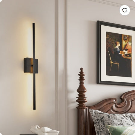 2-Pack Modern Black LED Wall Sconces