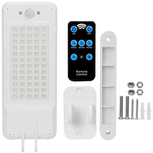 60-LED Solar Motion Sensor Outdoor Wall Light with Remote
