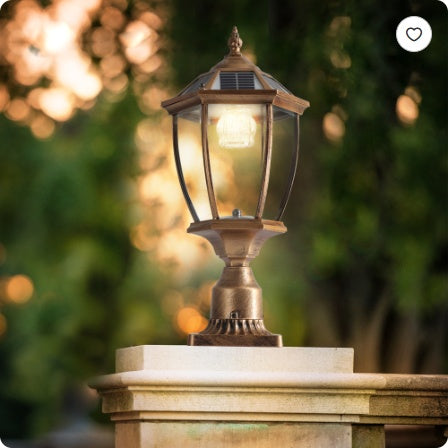 Vintage Gold Solar LED Outdoor Lantern