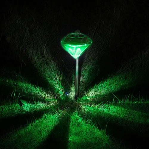 4-Pack Diamond Solar Garden Lights with 7-Color LEDs