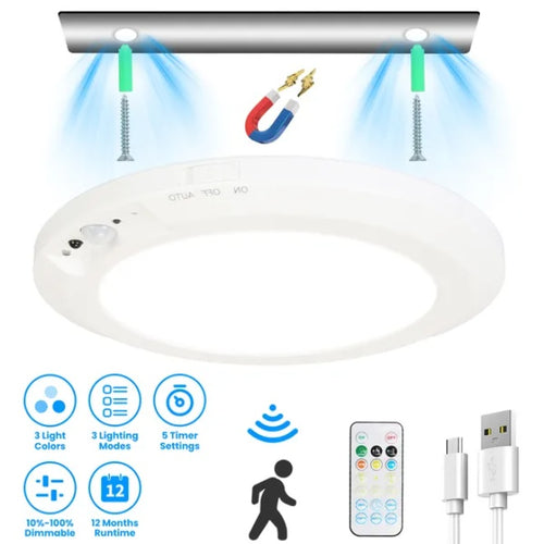 Rechargeable LED Ceiling Light with Motion Sensor