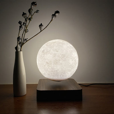 3D Magnetic Levitating Moon Lamp with LED Light – Rotating Floating Night Light