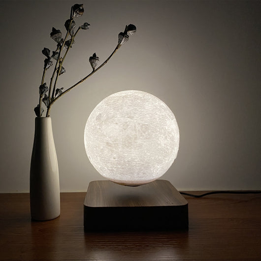 3D Magnetic Levitating Moon Lamp with LED Light – Rotating Floating Night Light
