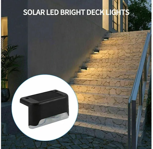 8-Pack Solar LED Deck Lights – Warm White Waterproof Step Lights