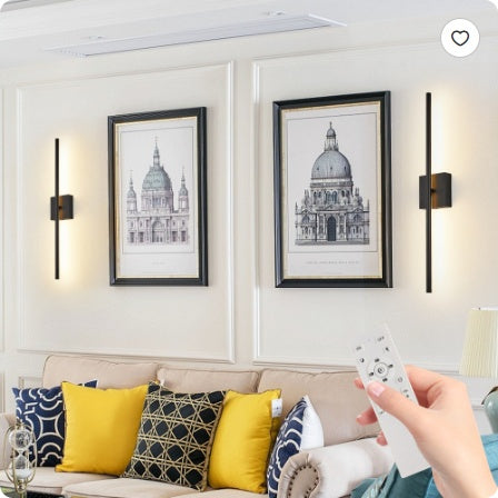 2-Pack Modern Black LED Wall Sconces