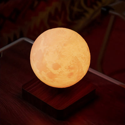 3D Magnetic Levitating Moon Lamp with LED Light – Rotating Floating Night Light
