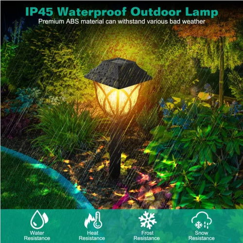 Solar-Powered Wooden Stake Outdoor Landscape Light