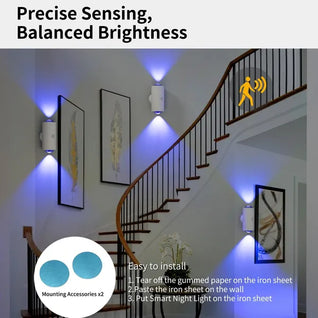 4PCS Rechargeable LED Motion Sensor Wall Light – Magnetic Dimmable RGB Night Light