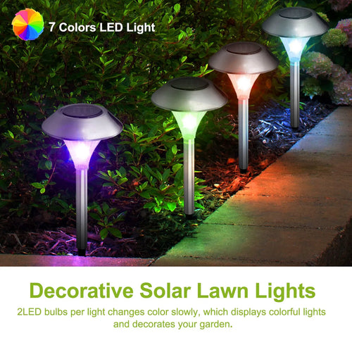 4-Pack Solar Color-Changing LED Garden Path Lights