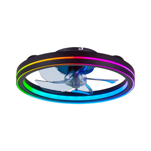 19-Inch RGB LED Ceiling Fan with Light, Remote & App Control