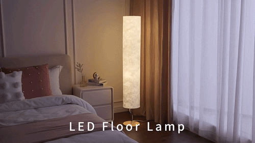Modern Art Deco LED Floor Lamp with Remote Control – Warm Ambient Lighting for Bedroom & Living Room