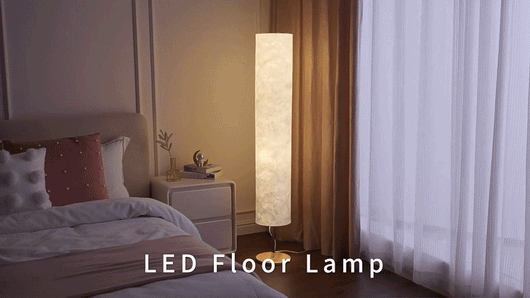 Modern Art Deco LED Floor Lamp with Remote Control – Warm Ambient Lighting for Bedroom & Living Room