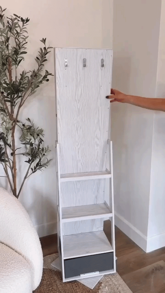 LED Full Length Mirror Jewelry Cabinet – RGB Lighted Lockable Organizer