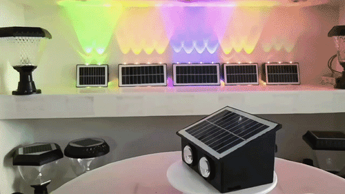 Solar LED Wall Light Outdoor Waterproof – Up & Down Lighting High Brightness Garden Lamp (4/6/8 LED