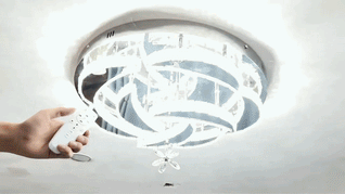 Crystal LED Ceiling Lamp – Chrome Finish with Adjustable Light Modes