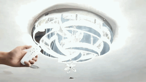 Crystal LED Ceiling Lamp – Chrome Finish with Adjustable Light Modes
