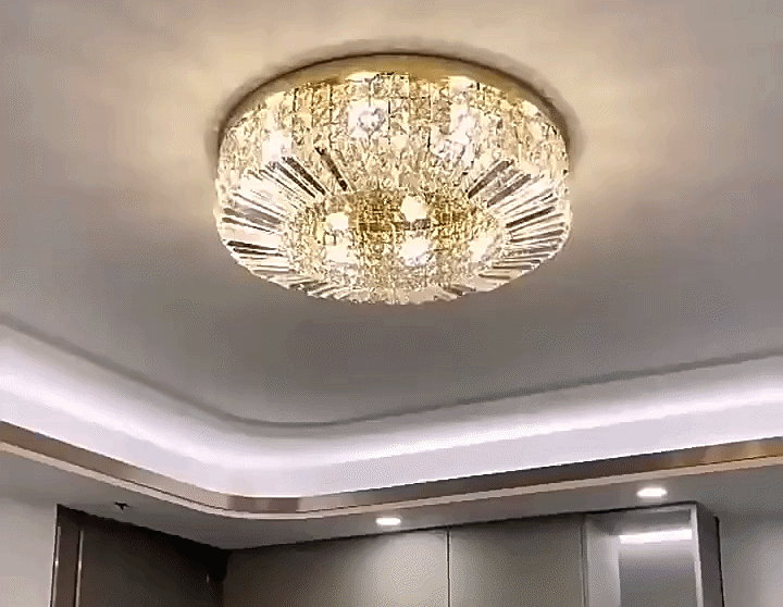 Crystal LED Ceiling Lamp – Adjustable Light Modes, Modern Design