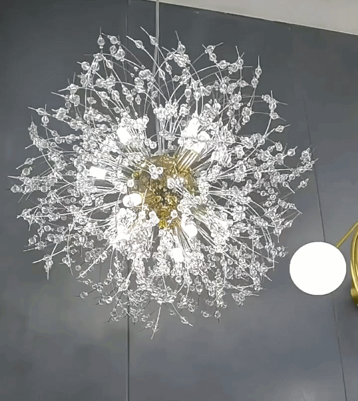 Crystal Fireball LED Pendant Light – Geometric Star Design