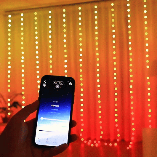 Smart LED Curtain Lights – 3m x 3m, App-Controlled with Music Sync