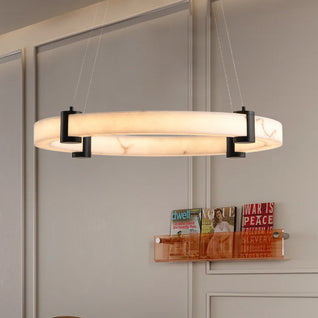 Modern 24-Inch LED Pendant Light – Round Hanging Chandelier