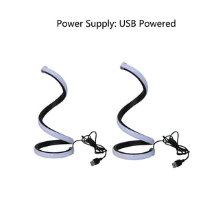 2PCS Creative Spiral LED Desk Lamp with 3 Color Modes