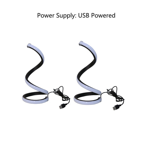 2PCS Creative Spiral LED Desk Lamp with 3 Color Modes