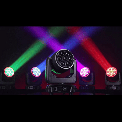 7×40W RGBW Moving Head Light – DMX Wash Beam Zoom Stage Lighting