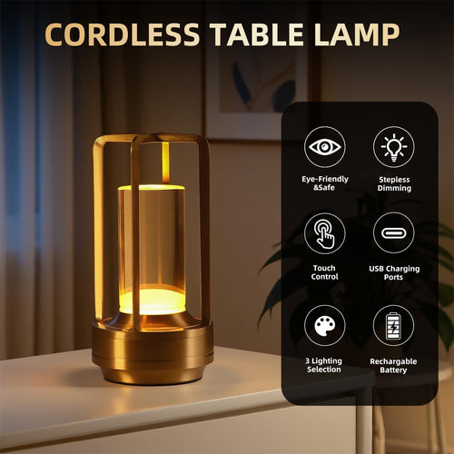 2-Pack Cordless Touch-Control LED Table Lamps