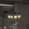 Modern Black Farmhouse 6-Light Chandelier with Clear Glass Shades