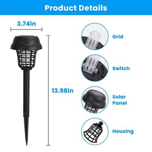 4-Pack Solar Mosquito Zapper Torches with Dual Lighting Modes